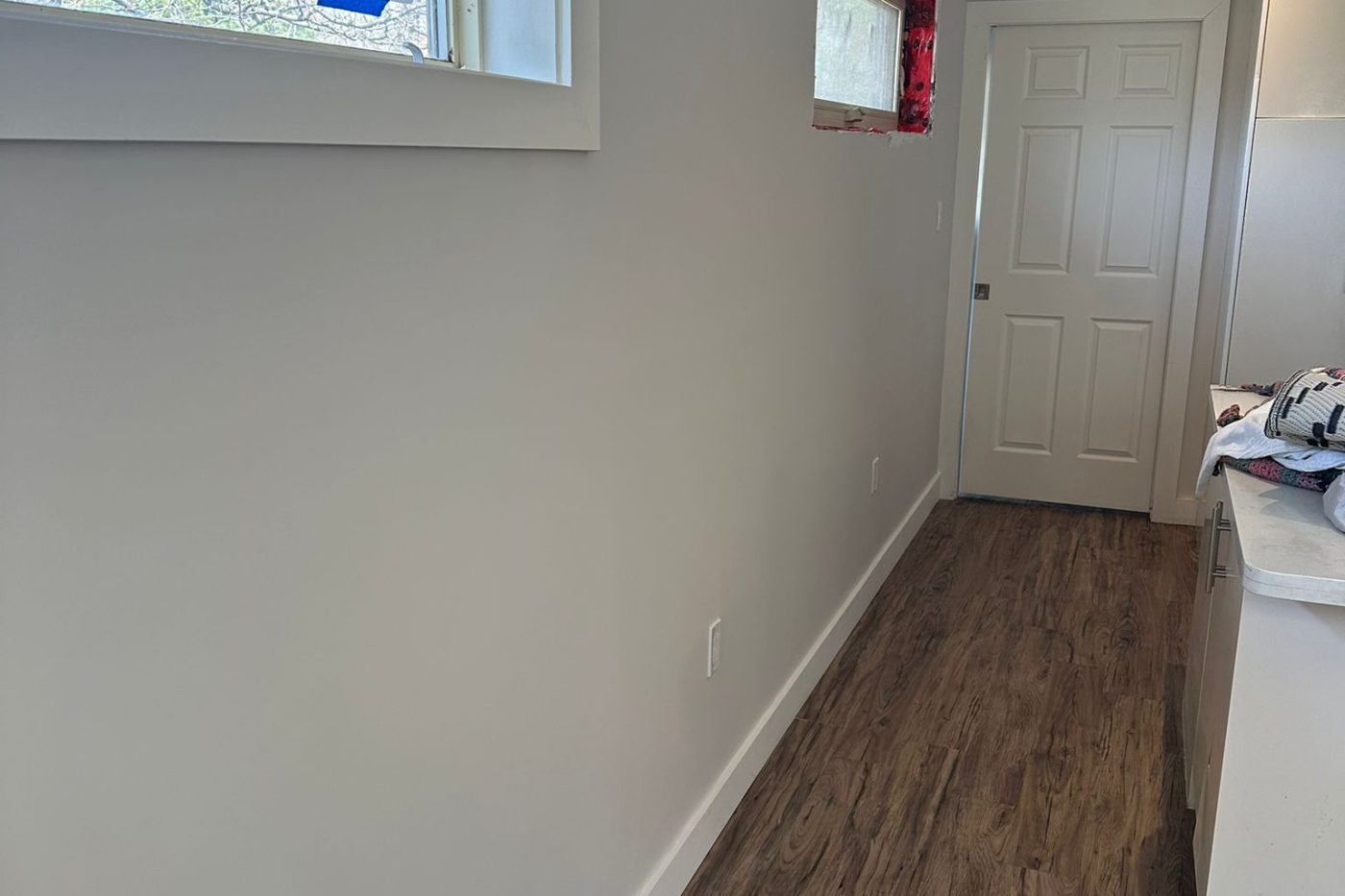 Finished home renovation with fresh paint and flooring